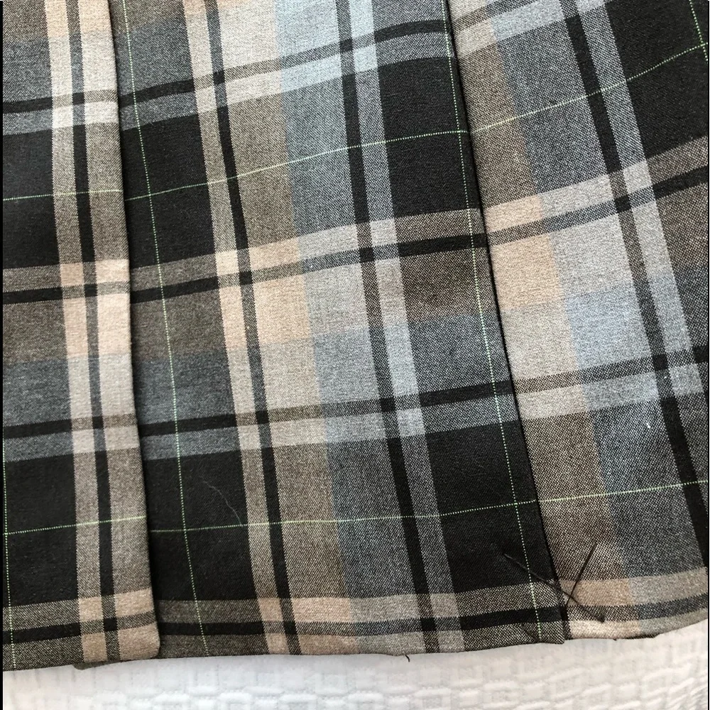 Isaac Mizrahi For Target Plaid Pleated Blazer Jacket